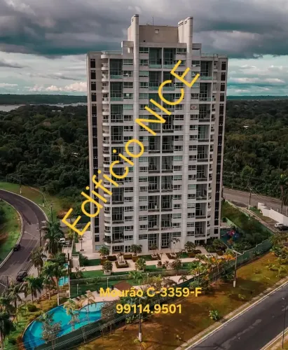 Alugo apartamento MOBILIADO na Torre NICE do Riviera Ponta Negra, 211m2, 3 suites.Varanda