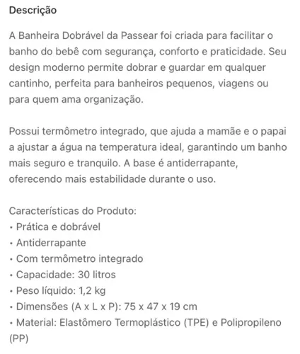 Banheira bebê 