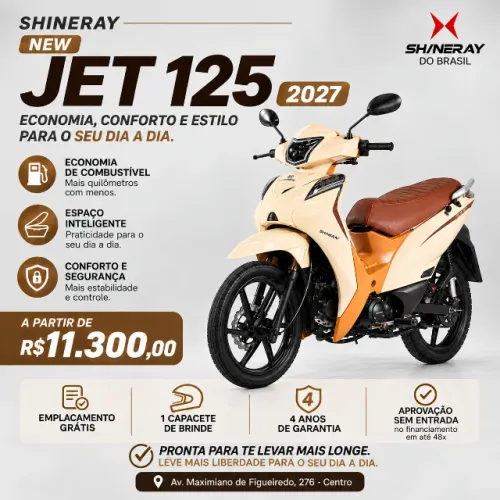 Shineray New Jet 125 2027 0km - Financie 100% Sem Entrada em até 48x
