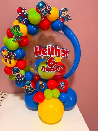 Balao personalizado de mesa infantil e adulto venha comemorar com agente.