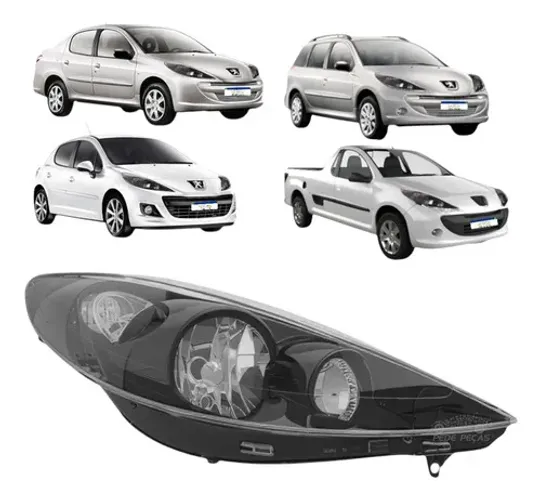 Farol Peugeot 207 2009 A 2015 Hoggar 2010 A 2015 Direito Direito/passageiro