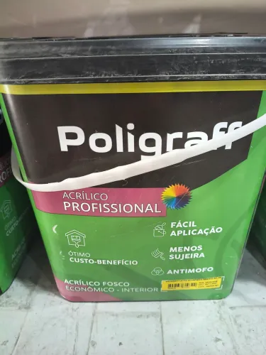 Tinta acrílica uso interno 16 litros poligraff cor branca