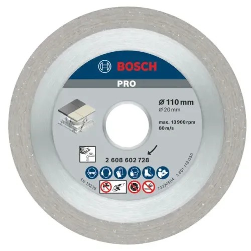 DISCO DIAMANTADO 4.1/2 POL CONTÍNUO P/ PORCELANATO 110X20 MM - BOSCH