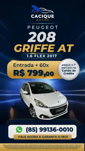 Peugeot 208 Griffe 1.6 Flex 16V 5P Aut. 2017