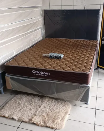 CAMA BASE + COLCHÃO ORTOBOM. ENTREGA GRATIS