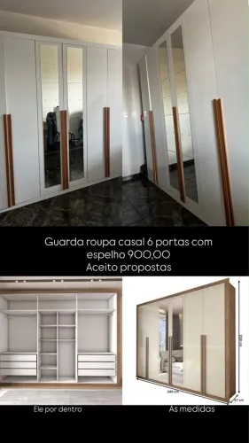 Guarda roupa 6 portas com espelho 