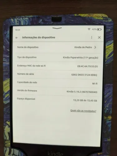 Kindle Paperwhite 11 geração 16GB com capa
