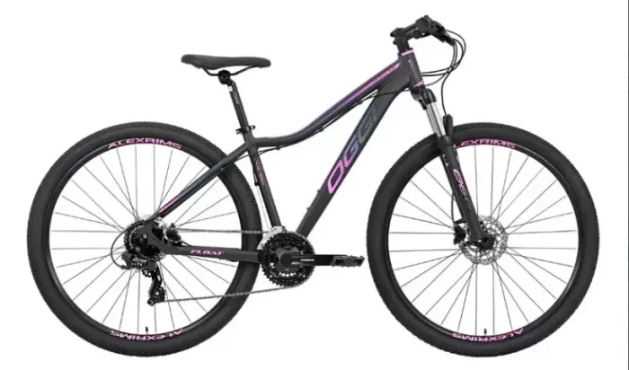 Bicicleta MTB OGGI Float 5.0 HDS FEMININA ARO 29 PRETA/ROXO/ROSA