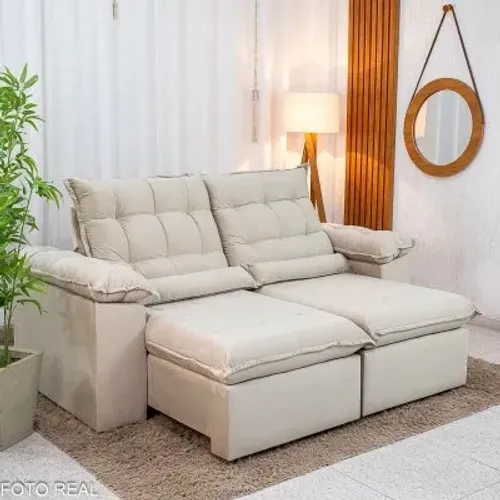 Sofá Retrátil Reclinável Emanuelly 2.00m Molas Bonnel rf433