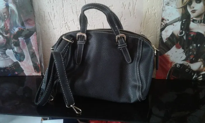 Bolsa Couro Preta Luxo