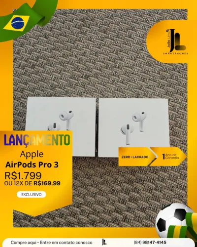 APPLE AIRPODS PRO 3, LACRADO, LANÇAMENTO!