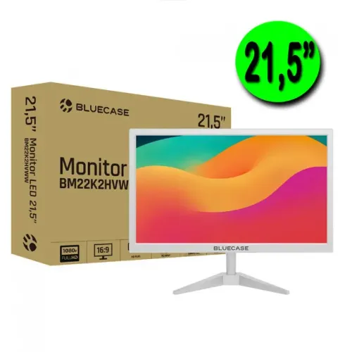 MONITOR 21,5" BLUECASE LED FULL HD HDMI/VGA BRANCO (NOVO, COM GARANTIA, PRONTA ENTREGA)
