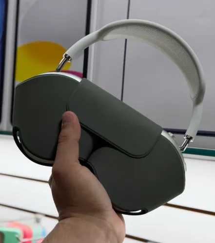 Airpods max original LOJA FÍSICA com cabo original e case de borracha original ( verde )