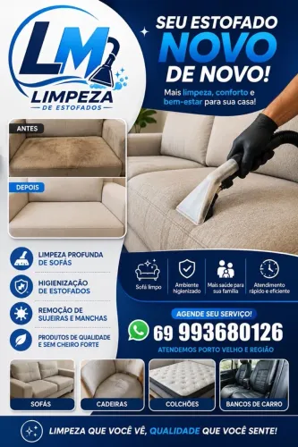 Serviço de higienização de estofados e tapetes
