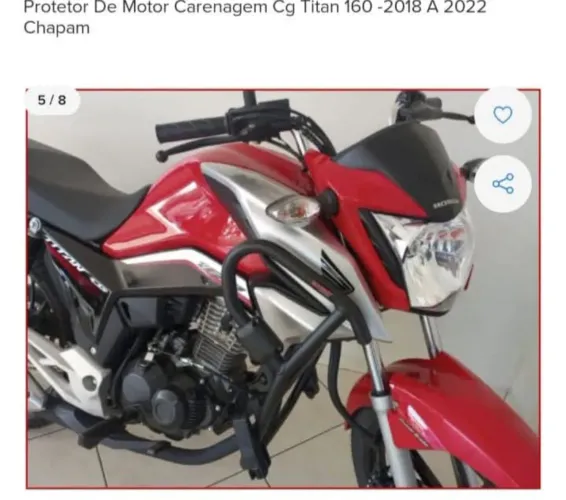 PROTETOR MOTOR CARENAGEM HONDA CG 160 START-FAN-TITAN-CARGO 2016 ATÉ 2026
