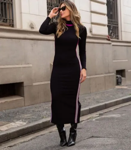 Vestido Malha Canelada