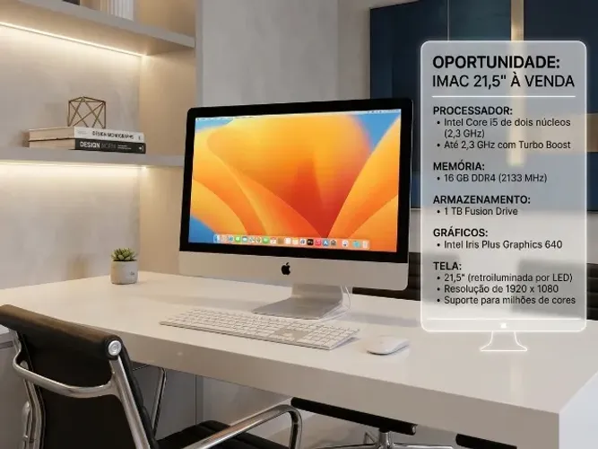 Imac mode 2017 fusion drive c/16gb RAM e 1 tera de armazenamento - maquina zero