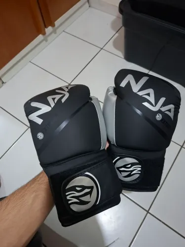 Kit Boxe Muay Thai Naja Black Line - Luva 14oz + Bandagem + Bucal novo