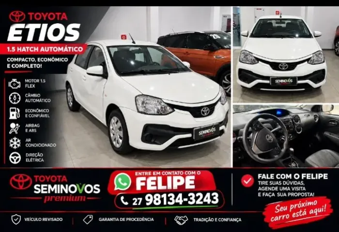 Toyota Etios XS 1.5 Flex 16V 5P Aut. 2018