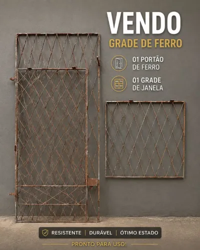 VENDE SE PORTÃO E GRADE DE JANELA
