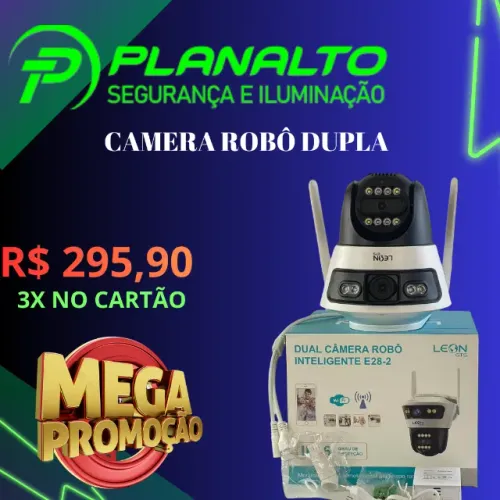 Camera robo dupla inteligente wifi LEON GTS 3X NO CARTÃO