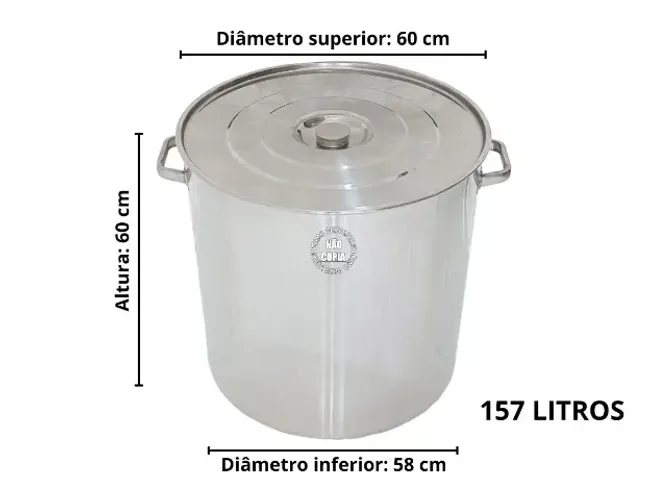 Panela Caldeirão Inox 157 Litros