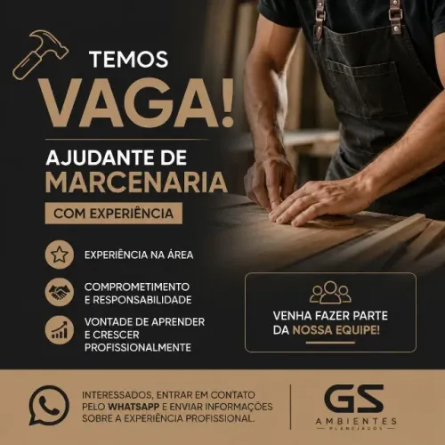 Ajudante de Marcenaria - Com experiência
