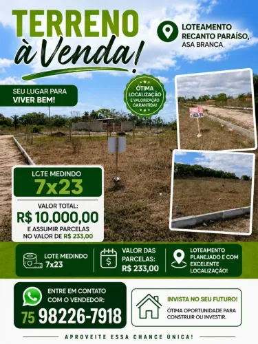 Terreno na Asa Branca