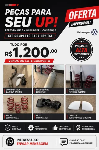 Kit Peças Up TSI - Downpipe Nova Racing + Molas JJ + Suspensão