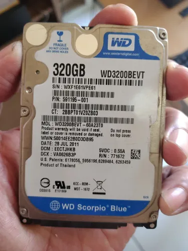 HD SATA USADO DE 320GB NOTEBOOK - WD