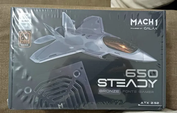 Fonte (NOVA/LACRADA) MACH1 Steady 650w, 80 Plus Bronze Preta