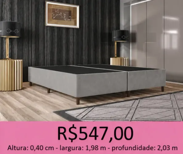 base king size cor cinza - novas - diretramente da distribuidora - entregamos em ate 72h