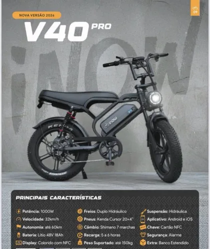 V40 pro, a bike elétrica mais vendida