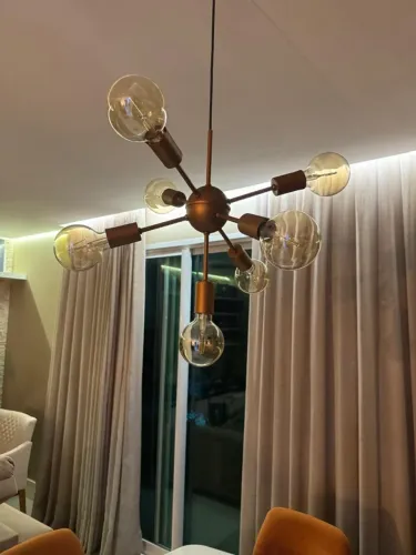 Lustre Sputnik 7 lâmpadas dourado