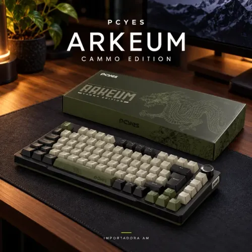 Teclado Mecânico Gamer PCYES Arkeum Cammo Edition 75% ? 1 Ano de Garantia
