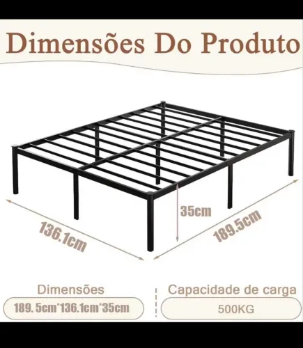 Estrutura da cama de plataforma king size