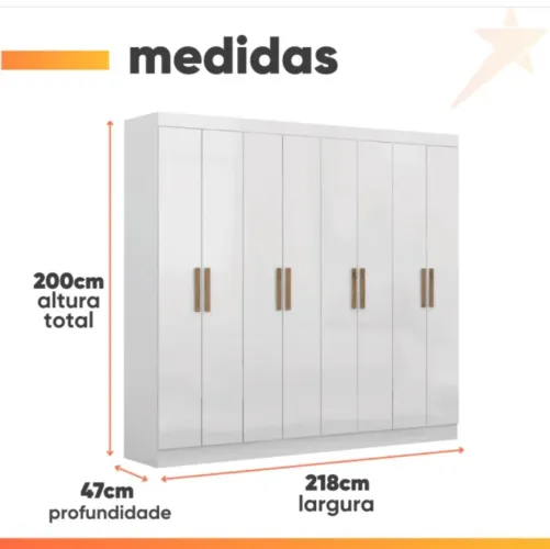 Guarda Roupas Casal 8 portas 4 gavetas