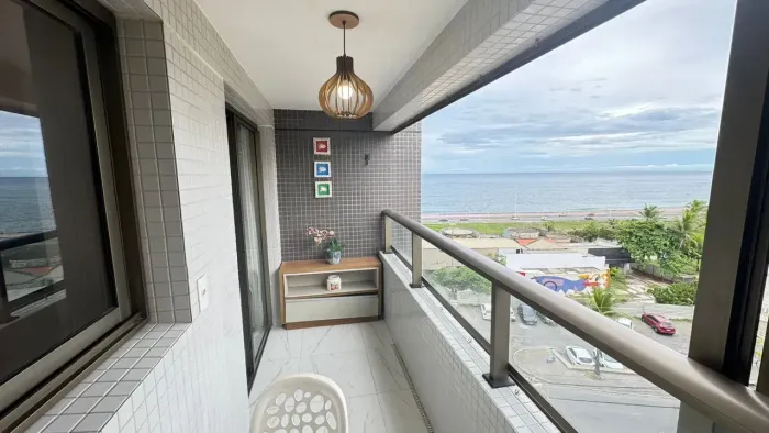 Apartamento mobiliado de 1 quarto e varanda com vista mar para locação no Costa Azul - Sal
