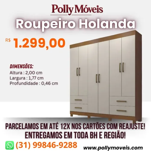 Guarda Roupa Holanda! Pronta Entrega!