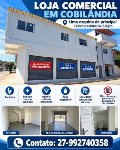 Loja e Ponto Comercial para Alugar em Cobilândia Vila Velha