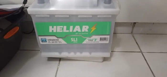 Bateria Heliar 60 Amperes nova lacrada no plástico 