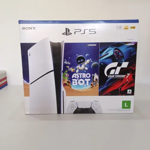 Vendo Console Playstation 5 Slim disk pacote Astro Bot e Gran turismo 7 branco lacrado