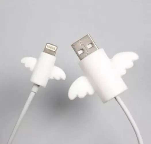 Kit 2 asas protetoras para cabo usb fone de ouvido celular