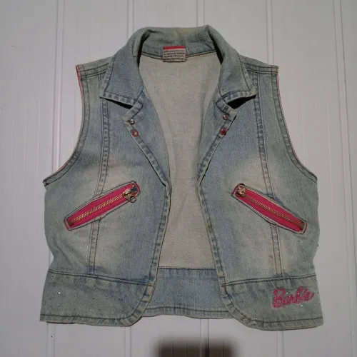 Colete jeans infantil da Barbie colete feminino