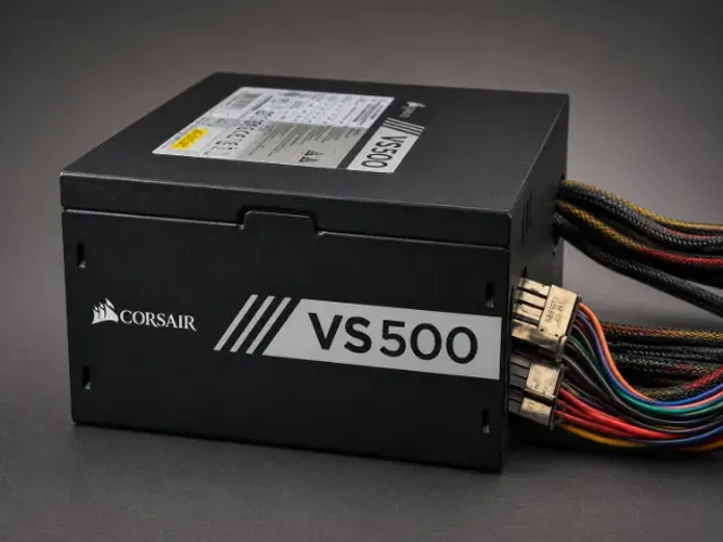 Fonte Corsair VS500 80Plus White PFC Ativo 500W, CP-9020118-LA (Usada)