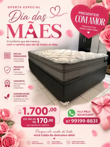 Oferta dia das mães cama casal Molas ensacadas garantia entrego hoje 