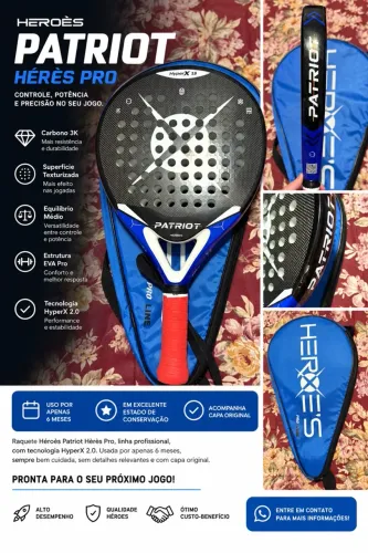 Raquete de Padel Héroes Patriot Hères Pro - Excelente estado