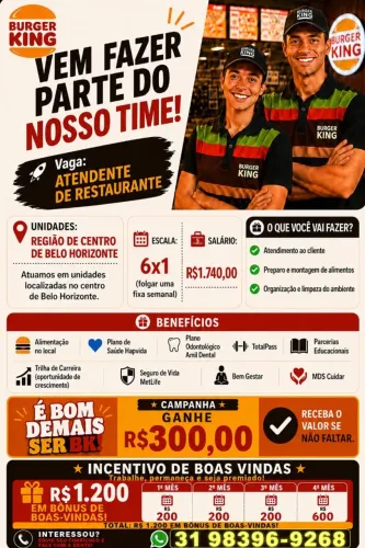 ATENDENTE FAST FOOD