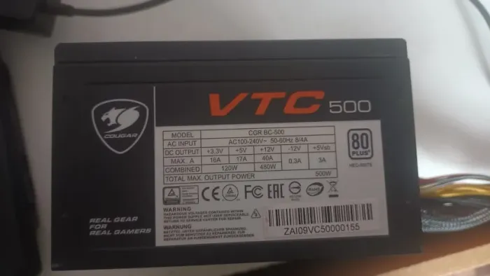 Fonte cougar 500w 80 plus