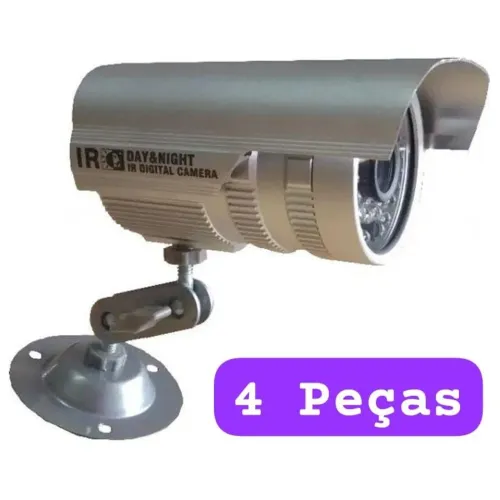 Kit 4 Câmeras de segurança " Falsa " , Câmera de monitoramento Falsa cftv